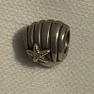 Pandora Seashell Charm with gold starfish